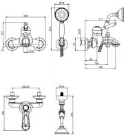 Смеситель для ванны и душа Fima carlo frattini Lamp/Bell F3364 схема 1