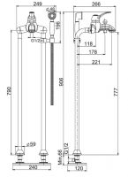 Смеситель с ручным душем и изливом для ванны Fima carlo frattini Lamp/Bell F3364/4 схема 1