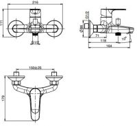 Смеситель для ванны Fima carlo frattini Serie 22 F3834/1 схема 1