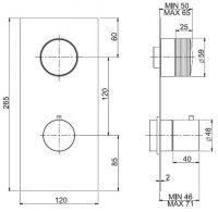 Fima carlo frattini Fimatherm смеситель для ванны/душа F5603X1G схема 1