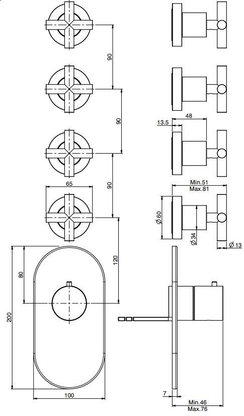 Fima carlo frattini Fimatherm смеситель для ванны/душа F5333X4 ФОТО