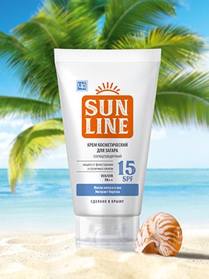 Крем косметический «Sunline» для загара SPF 15,  140 мл