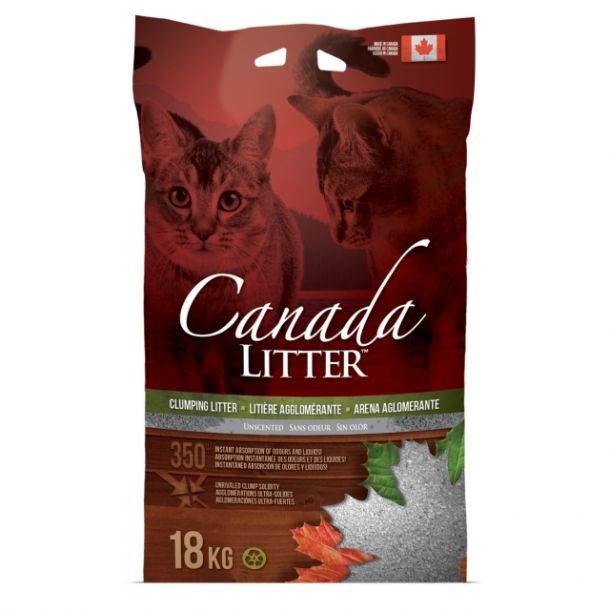 Наполнитель Canada Litter Канадский комкующийся "Запах на Замке", без запаха 12кг