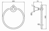 Zucchetti Agora кольцо для полотенец ZAD425 схема 1