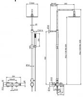 Fima - carlo frattini Brick стойка душевая со смесителем и тропическим душем F3504/6 схема 1