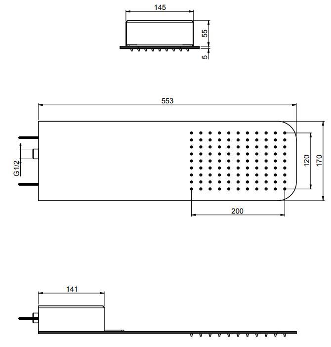 Тропический душ Fima - carlo frattini Wellness F2628 55х17 схема 1