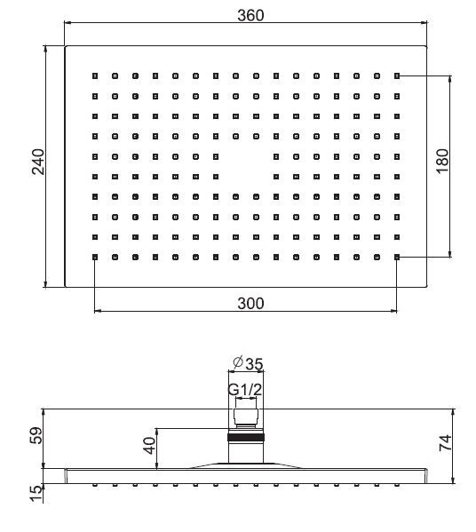 Тропический душ Fima - carlo frattini Wellness F2795/2 36х24 ФОТО