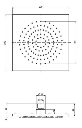 Лейка для верхнего душа Fima - carlo frattini Wellness F2949/2INOX 20х20 ФОТО