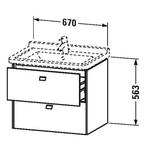 Тумба под раковину Duravit Brioso BR 4141 67x46,9 схема 1