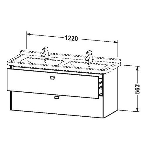 Тумба под раковину Duravit Brioso BR 4144 122x46,9 схема 1