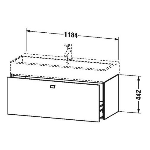 Тумба под раковину Duravit Brioso BR 4057 118,4x45,9 схема 1