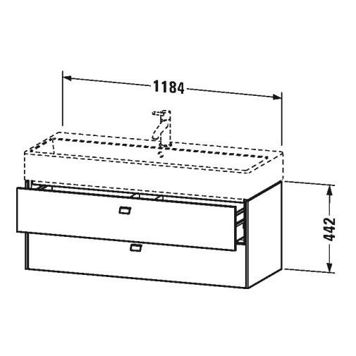 Тумба под раковину Duravit Brioso BR 4157 118,4x45,9 схема 1