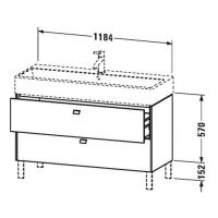 Тумба под раковину Duravit Brioso BR 4437 118,4x45,9 схема 1