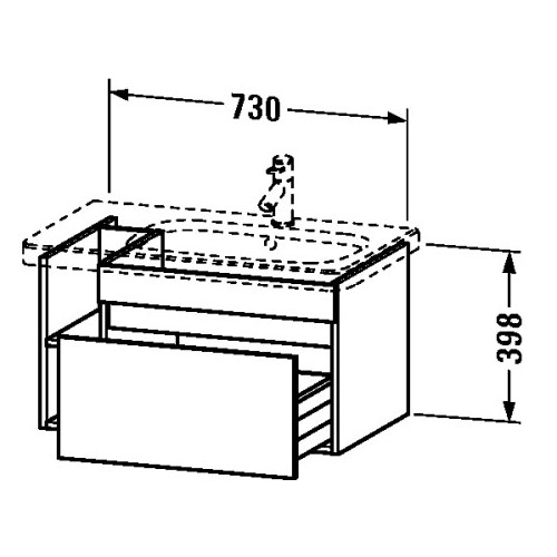 Тумба под раковину Duravit DuraStyle DS 6393 73x44,8 схема 1