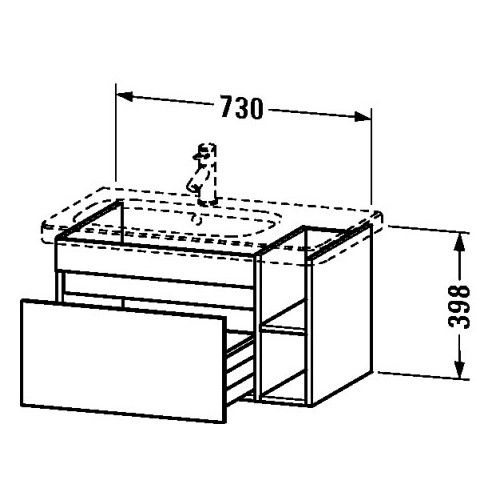 Тумба под раковину Duravit DuraStyle DS 6394 73x44,8 схема 1