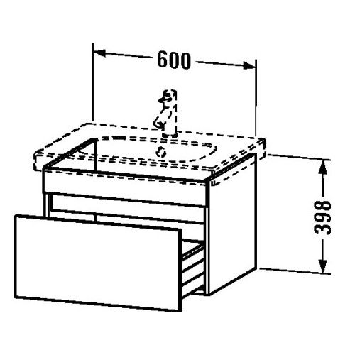 Подвесная тумба под раковину Duravit DuraStyle DS 6383 60x45,3 схема 1