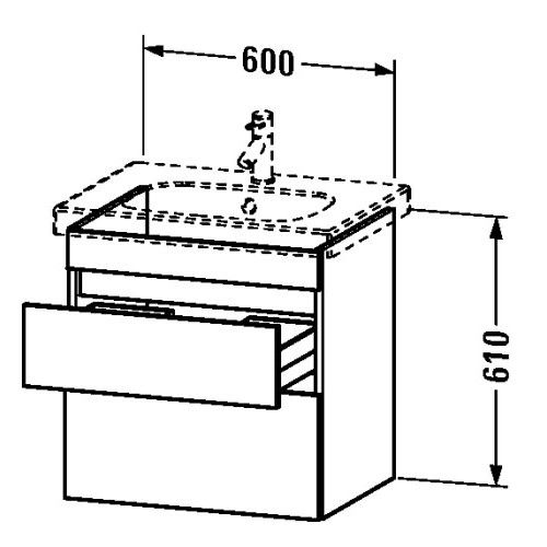Тумба под раковину Duravit DuraStyle DS 6483 60x45,3 схема 1