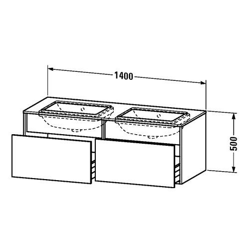 Тумба под раковину Duravit DuraStyle DS 6886 B 140x55 ФОТО