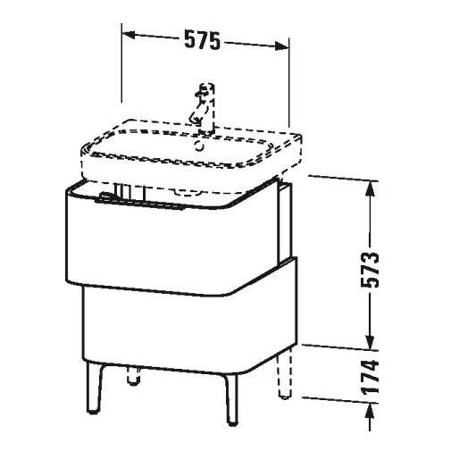 Тумба под раковину Duravit Happy D.2 H2 6371 57,5x48 ФОТО