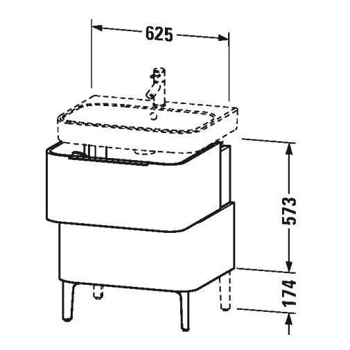 Тумба под раковину Duravit Happy D.2 H2 6372 62,5x48 ФОТО