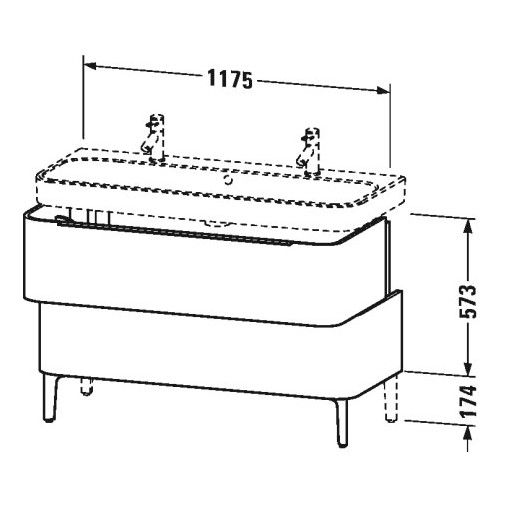 Тумба под раковину Duravit Happy D.2 H2 6375 117,5x48 ФОТО