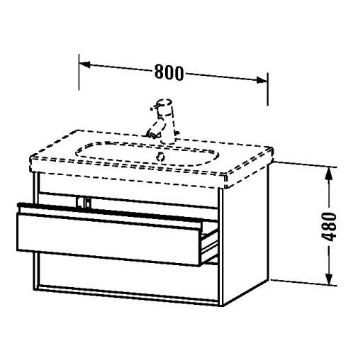 Тумба под раковину Duravit Ketho KT 6647 80x45,5 схема 1