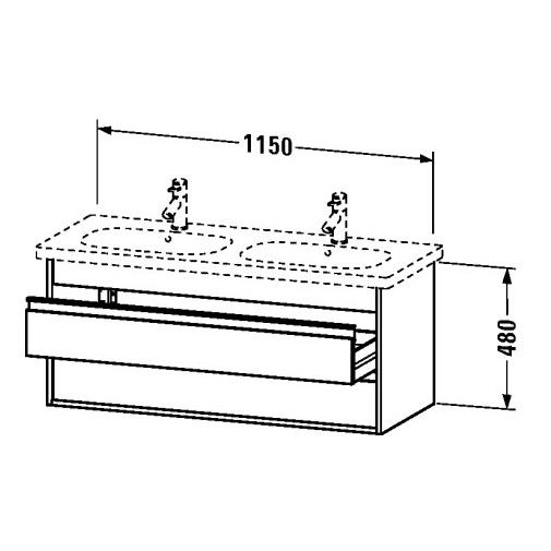 Тумба под раковину Duravit Ketho KT 6649 115x45,5 ФОТО