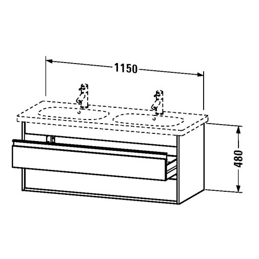 Тумба под раковину Duravit Ketho KT 6649 115x45,5 ФОТО