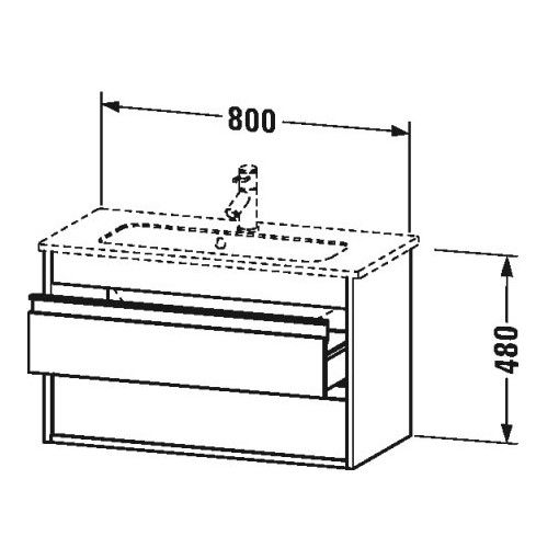 Тумба под раковину Duravit Ketho KT 6453 80x38,5 схема 1