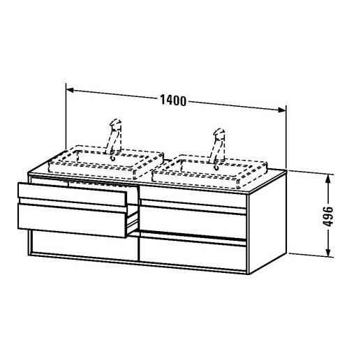 Тумба под раковину Duravit Ketho KT 6757 L/R/B 140x55 ФОТО