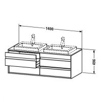 Тумба под раковину Duravit Ketho KT 6757 L/R/B 140x55 схема 1