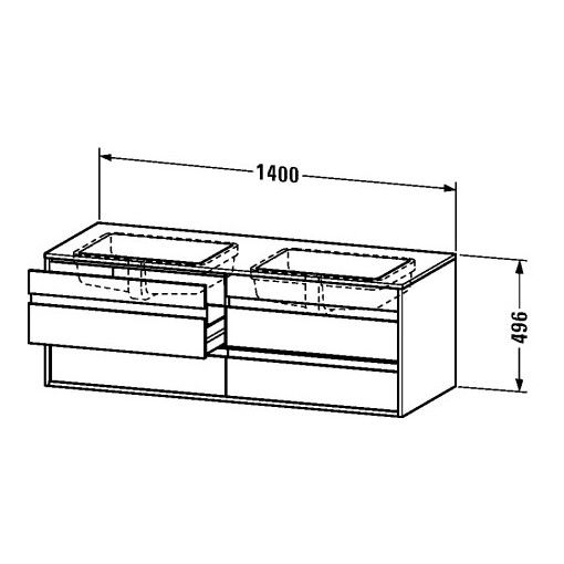 Тумба под раковину Duravit Ketho KT 6858 B 140x55 ФОТО