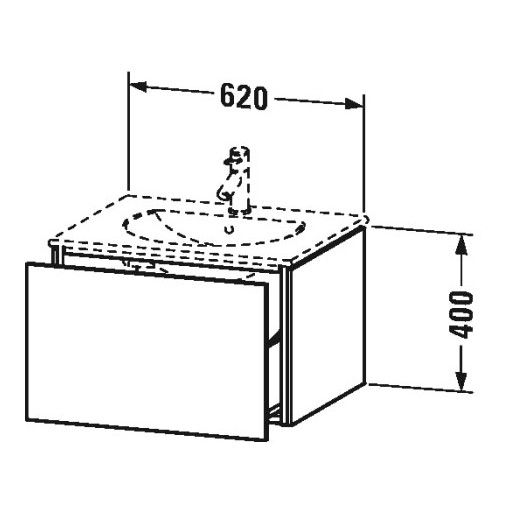 Тумба под раковину Duravit L-Cube LC 6161 62x51,4 схема 1