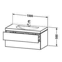 Тумба под раковину Duravit L-Cube LC 6906 N/O/T 100x54 схема 1