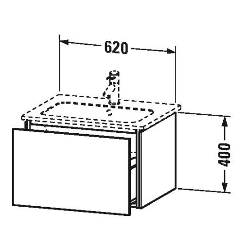 Тумба под раковину Duravit L-Cube LC 6140 62x48,1 схема 1
