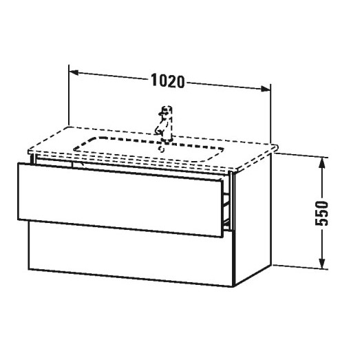 Тумба под раковину Duravit L-Cube LC 6242 102x48,1 схема 1