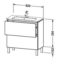 Тумба под раковину Duravit L-Cube LC 6674 82x39,1 схема 1