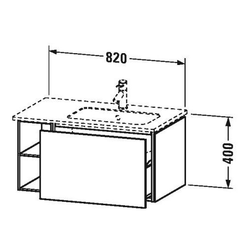 Тумба под раковину Duravit L-Cube LC 6192 82x48,1 схема 1