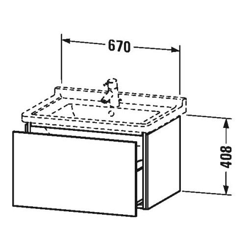 Тумба под раковину Duravit L-Cube LC 6164 67x46,9 схема 1