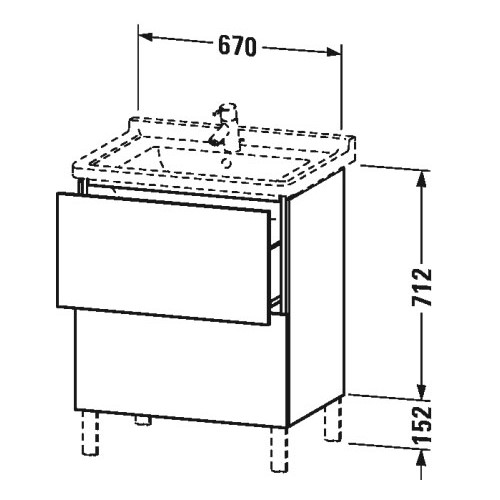 Тумба под раковину Duravit L-Cube LC 6608 67x46,9 схема 1