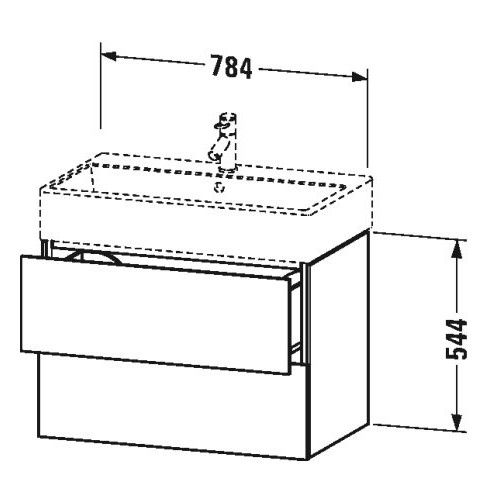 Ящик для хранения под раковину Duravit L-Cube LC 6277 78,4x45,9 схема 1