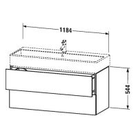 Тумба под раковину Duravit L-Cube LC 6279 118,4x45,9 схема 1