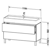 Тумба под раковину Duravit L-Cube LC 6779 118,4x45,9 схема 1