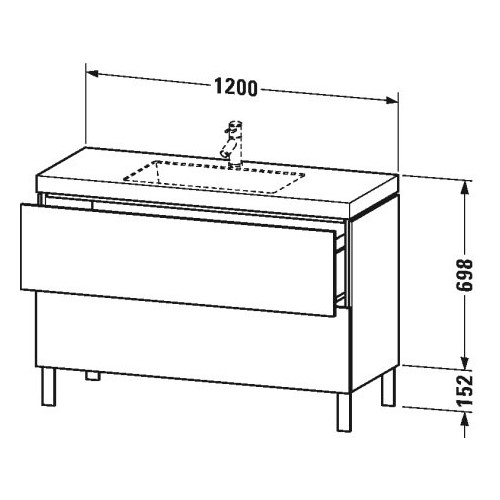 Тумба под раковину Duravit L-Cube LC 6939 N/O/T 120x48 схема 1