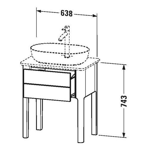 Тумбочка под раковину с двумя ящиками Duravit Luv LU 9560 63,8x45 ФОТО