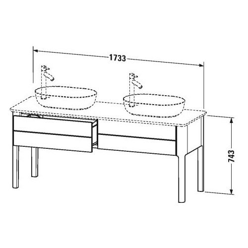 Тумба под раковину Duravit Luv LU 9562 B 173,3x57 ФОТО