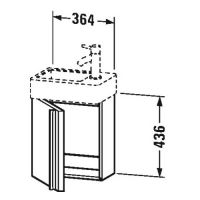 Тумба под раковину Duravit Vero VA 6212 L/R 36,6x21,1 схема 2