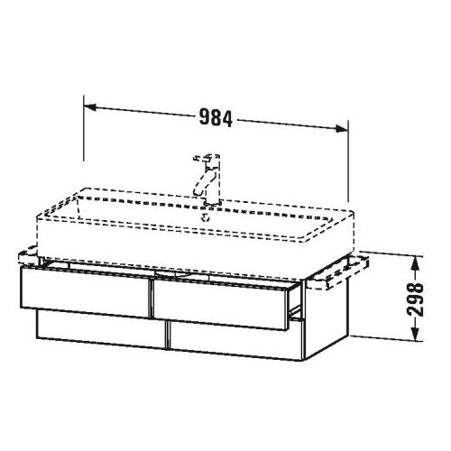 Тумба под раковину Duravit Vero VA 6288 98,4x43,1 схема 1