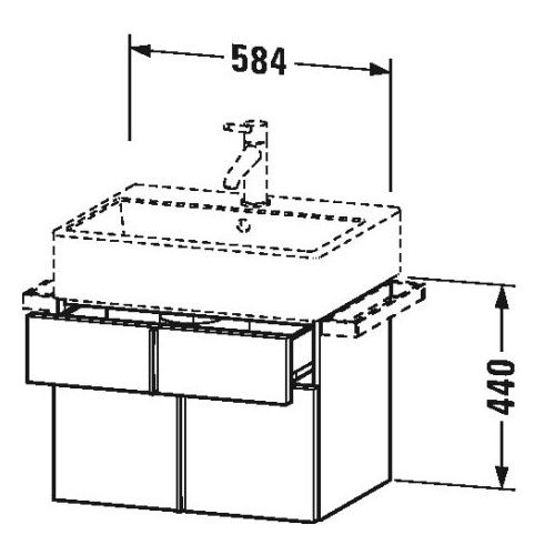 Тумба под раковину Duravit Vero VA6505 58,4x43,1 схема 1