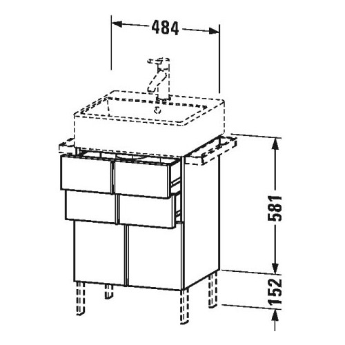 Тумба под раковину Duravit Vero VA6584 48,4x43,1 схема 1